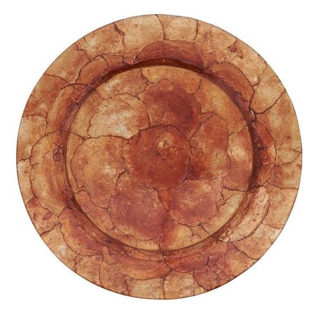 SARO LIFESTYLE SARO CH196.CO13R 13 in. Round Charger Plates with Copper Capiz Shell Design - Set of 4 CH196.CO13R